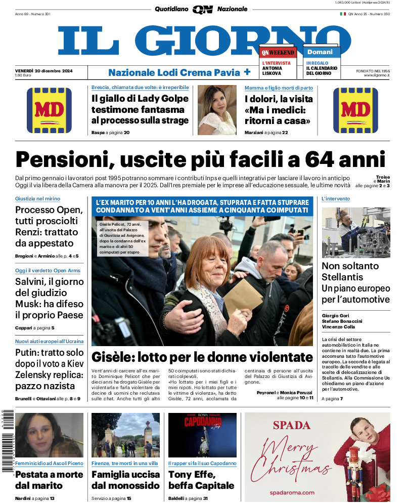 Prima-pagina-il giorno-edizione-di-oggi-20241220